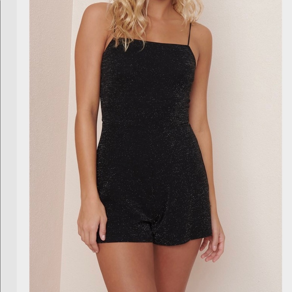 Sparkly Square Neck Romper